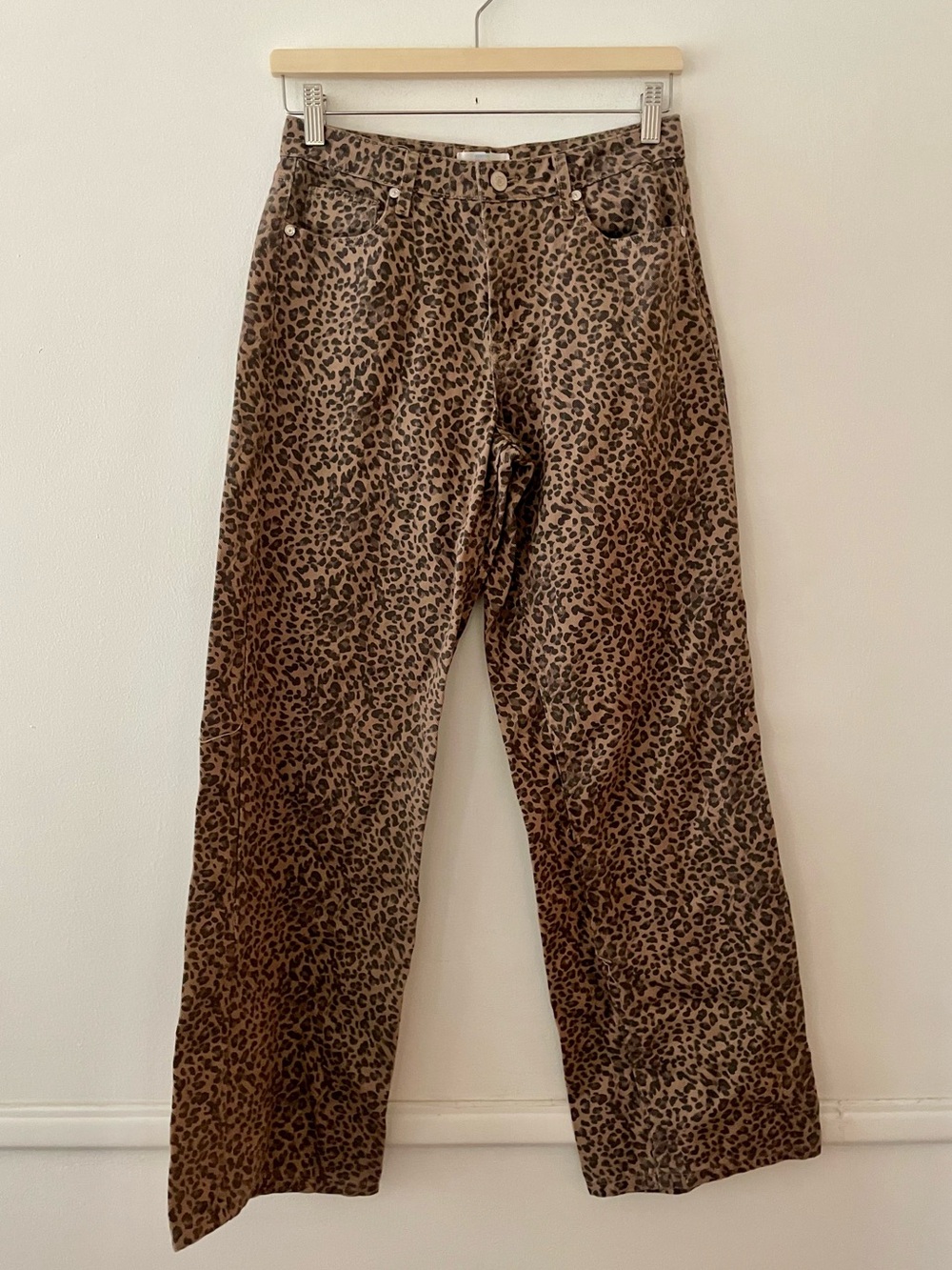 Cali 1850 Leopard Print Wide Leg Jeans Size 3 - Picture 6 of 6